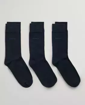 Комплект из трех пар мужских мягких хлопковых носков Gant, темно-синий