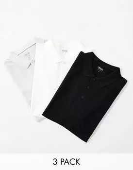 Комплект из трех поло из пике ASOS DESIGN разных цветов
