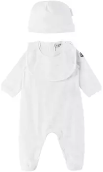 Комплект из трех предметов Baby White & Pink с принтом Moncler Enfant