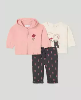 Комплект из трех предметов для девочки Baby El Corte Ingls, цвет Rosa Claro