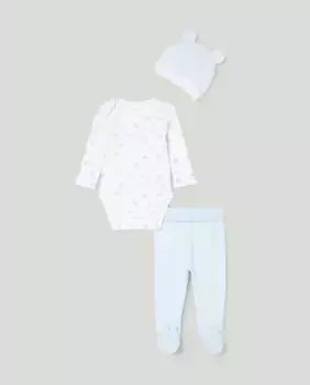 Комплект из трех предметов для мальчика Cotton Juice, синий