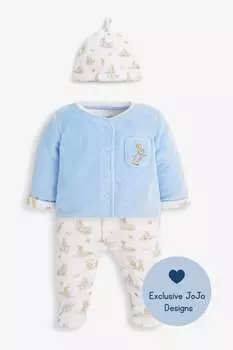 Комплект из трех предметов JoJo Maman bb Peter комбинезон куртка и шляпа с принтом кролика Jojo Maman Bb, синий
