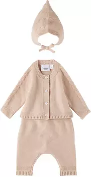 Комплект из трех предметов нежно-розового цвета Burberry