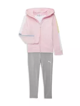 Комплект из трех предметов: толстовка, футболка и леггинсы для маленькой девочки Puma, цвет Light Pink