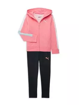 Комплект из трех предметов: толстовка, футболка и леггинсы для маленькой девочки Puma, цвет Bright Pink
