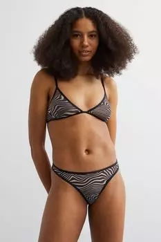 Комплект из трех сетчатых трусов-стрингов H&amp;M, черно-белый