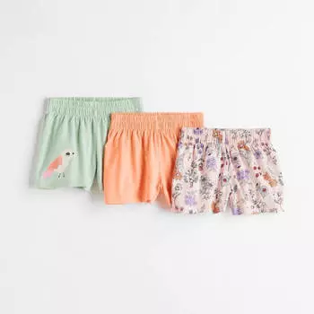 Комплект из трех шорт из джерси H&M, светло-зеленый