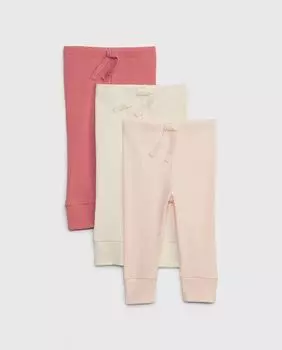 Комплект из трех штанов для девочки Gap, розовый