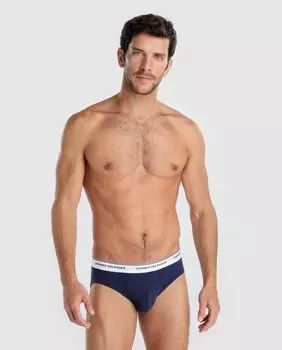 Комплект из трех синих мужских трусов Tommy Hilfiger Tommy Hilfiger, темно-синий