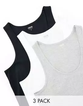 Комплект из трех топов без рукавов ASOS DESIGN в разных цветах
