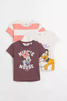 Комплект из трех топов из джерси с принтом H&M, белый