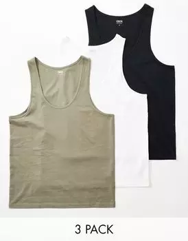 Комплект из трех топов на бретелях ASOS DESIGN разных цветов