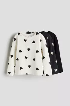 Комплект из трех топов с длинными рукавами H&M, серый