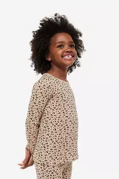Комплект из трех топов с длинными рукавами H&M, бежевый