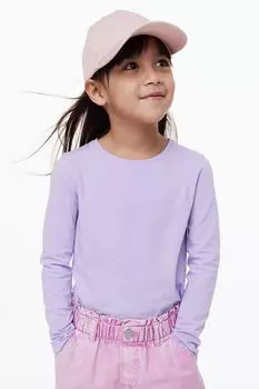 Комплект из трех топов с длинными рукавами H&amp;M, фиолетовый/светло-розовый/белый