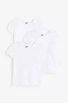 Комплект из трех топов с пышными рукавами H&M, белый