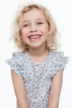 Комплект из трех топов в рубчик H&M, синий