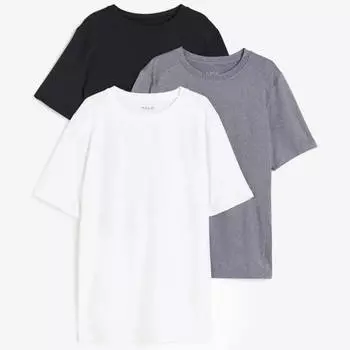 Комплект из трех тренировочных топов H&M, белый/черный/серый