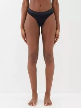 Комплект из трех трикотажных стрингов. CDLP, черный