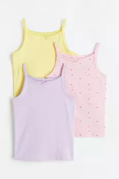 Комплект из трех трикотажных жилетов H&M, розовый