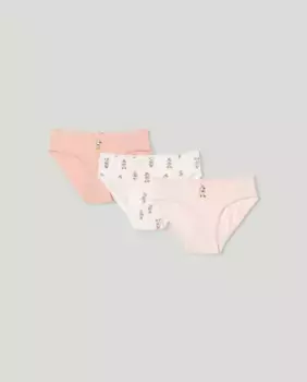 Комплект из трех трусиков для девочек Cotton Juice, красный