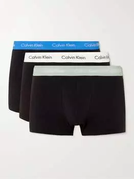 Комплект из трех трусов-боксеров из эластичного хлопка CALVIN KLEIN UNDERWEAR, черный
