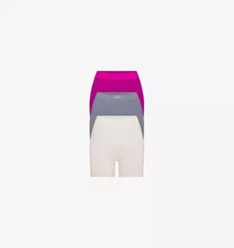 Комплект из трех трусов-боксеров из хлопчатобумажного трикотажа с высокой посадкой Skims, мультиколор