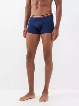 Комплект из трех трусов-боксеров из смесового хлопка в полоску. Paul Smith, синий