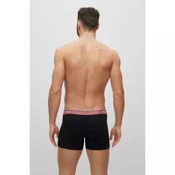 Комплект из трех трусов-боксеров с логотипом на поясе BOSS, цвет Patterned