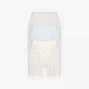 Комплект из трех трусов-боксеров с высокой посадкой из эластичной ткани Skims, синий