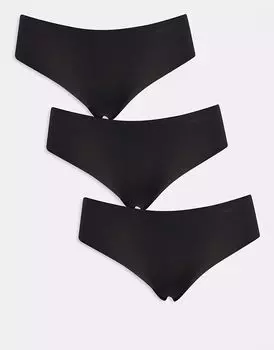 Комплект из трех трусов-хипстеров DKNY черного цвета