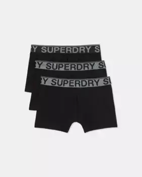 Комплект из трех трусов из органического хлопка Superdry, черный