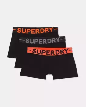 Комплект из трех трусов из органического хлопка Superdry, черный