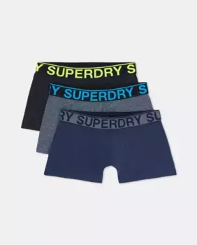 Комплект из трех трусов из органического хлопка Superdry, синий