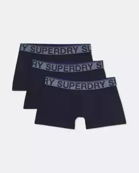 Комплект из трех трусов из органического хлопка Superdry, синий