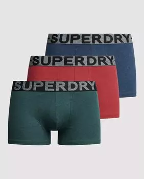 Комплект из трех трусов из органического хлопка Superdry, мультиколор