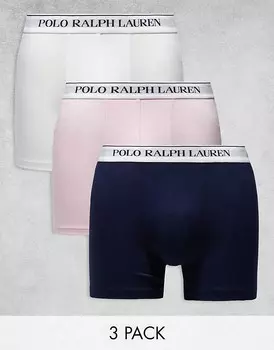 Комплект из трех трусов Polo Ralph Lauren разных цветов с поясом с логотипом