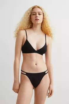 Комплект из трех трусов-стрингов H&amp;M, серый меланж/черный/белый