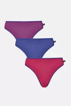 Комплект из трех высоких хлопковых трусиков British Boxers, мультиколор