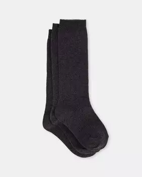 Комплект из трех высоких носков для девочек Cotton Juice, серый