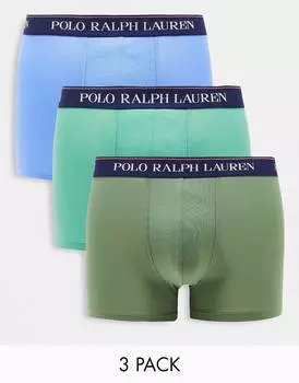 Комплект из трех зелено-синих трусов Polo Ralph Lauren