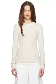 Комплект из трехслойных футболок с длинным рукавом серого и белого цвета Jil Sander