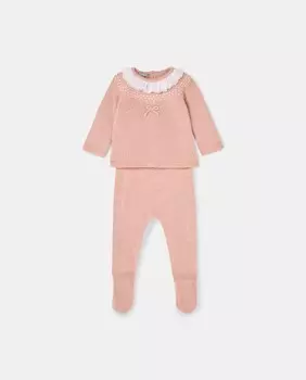 Комплект из трикотажа на кокетке для девочки Coconut El Corte Ingls, розовый