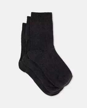 Комплект из трёх однотонных носков для девочек Cotton Juice, серый