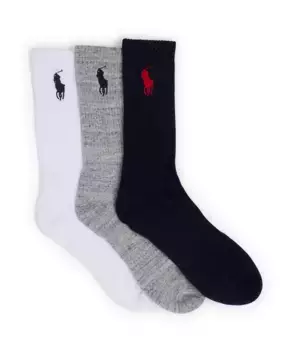 Комплект из трёх пар мужских коротких носков Polo Ralph Lauren, мультиколор