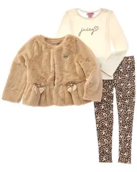 Комплект Juicy Couture из 3 предметов: куртка, топ и леггинсы, бежевый