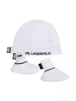 Комплект K/Ikonik из двух шапок бини KARL LAGERFELD KIDS, белый