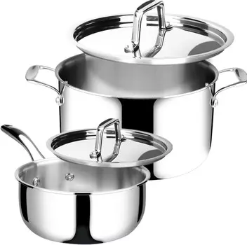 Комплект кастрюли Duxtop из трехслойной нержавеющей стали объемом 3 кварты и кастрюли объемом 6,5 кварты