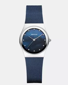 Комплект классических женских часов 12927-307-GWP и стального браслета Bering, синий