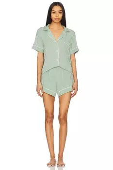 Комплект коротких пижам Gisele relaxed Eberjey, eucalyptus & ivory